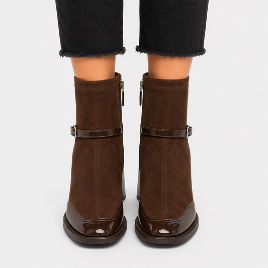 Women's Comfortable Leather Looking Ankle Boots for Work and Casual Wear 1