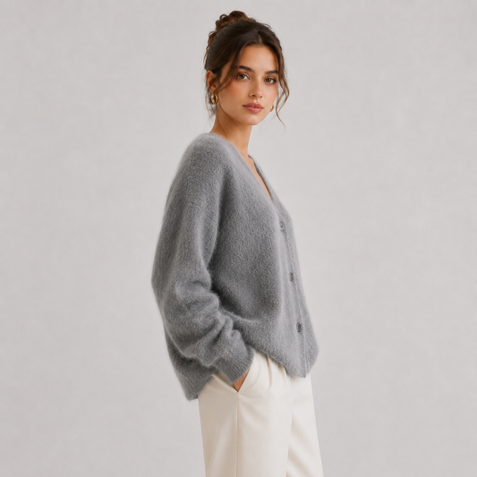 Women's Knit Cardigan Comfortable Long Sleeve Button Sweater 1