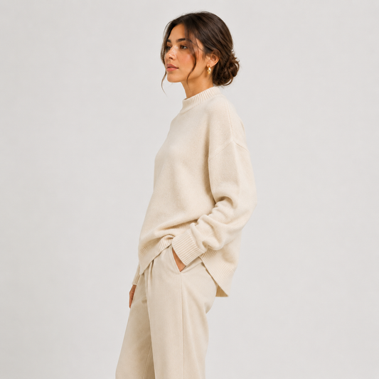 Women's Premium Oversized Sweater UK – Cozy Long Sleeve Knit | The Hesper | Huna