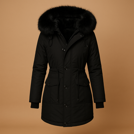 Women's Waterproof Faux Fur Coat UK – Stylish Long Puffer Winter | The Sabelle | Huna