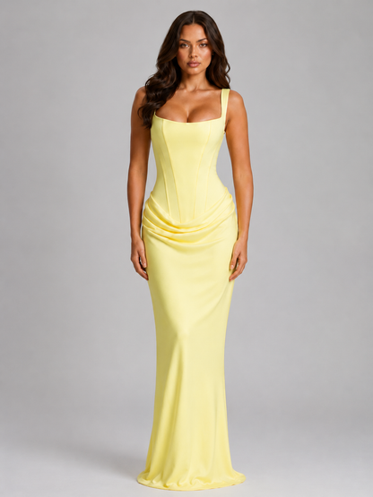 The Vionnet – Women's Corset Bodycon Evening Maxi Dress | Huna