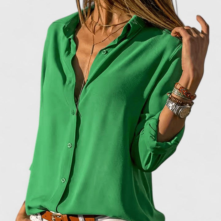 Women's Cardigan Blouse UK – Lightweight Chiffon V-Neck | The Odalys | Huna