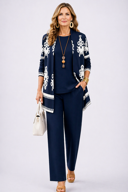 Women's 3 Piece Set UK – Navy Blue | The Carol | Huna