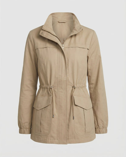 Women's Utility Jacket UK – Drawstring Waist Flap Pockets | The Sunniva | Huna