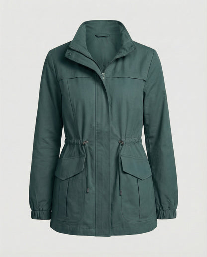 Women's Utility Jacket UK – Drawstring Waist Flap Pockets | The Sunniva | Huna