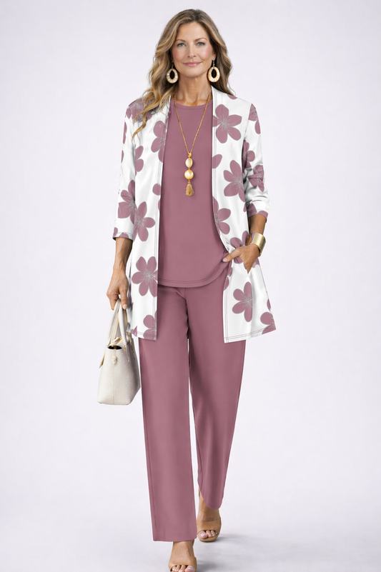 Women's 3 Piece Set UK – Dusky Pink | The Christine | Huna