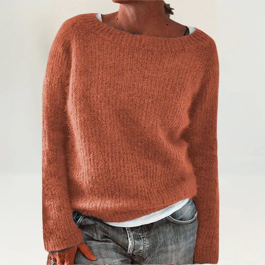 Women's Cozy Sweater UK – Orange Soft Knit Relaxed Fit | The Amberly | Huna