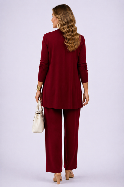 Women's 3 Piece Set UK – White & Red | The Denise | Huna