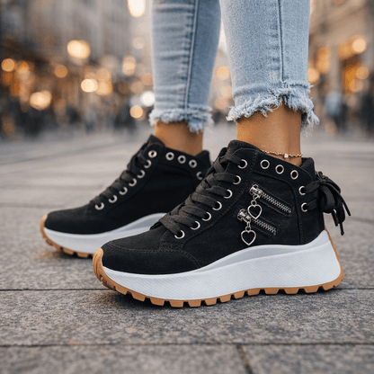 Women's Platform Lace-Up Trainers – Comfort | The Erin | Huna