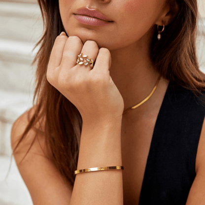 The Leaf – Women's Gold Leaf Ring | Huna Signatures