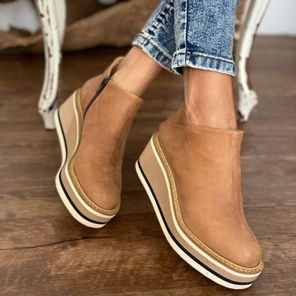 Women's Wedge Ankle Boots – Comfort Height | The Harlow | Huna