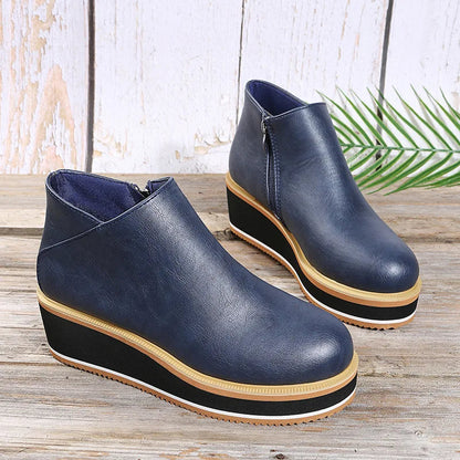 Women's Wedge Ankle Boots – Comfort Height | The Harlow | Huna