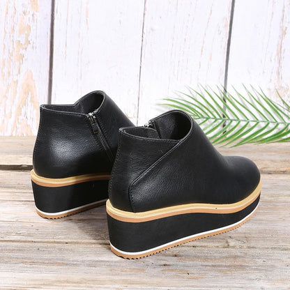 Women's Wedge Ankle Boots – Comfort Height | The Harlow | Huna