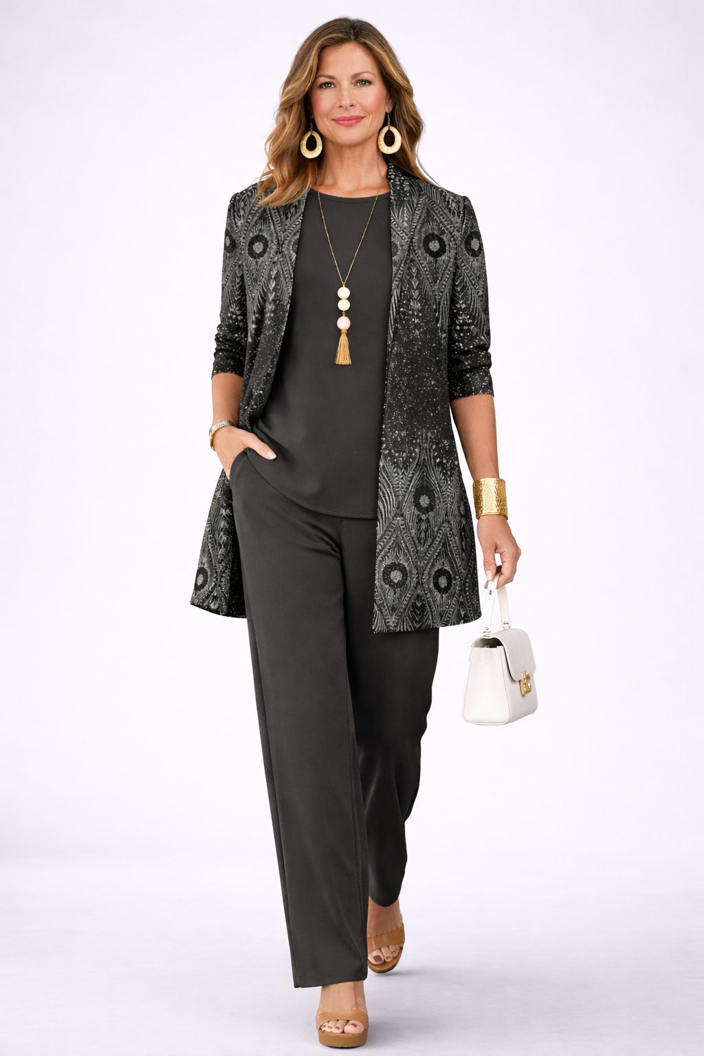 Women's 3 Piece Set UK – Elegant Black | The Hedley | Huna