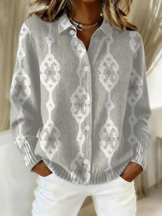 Women's Knit Cardigan UK – Diamond Pattern Hoodie | The Renee | Huna