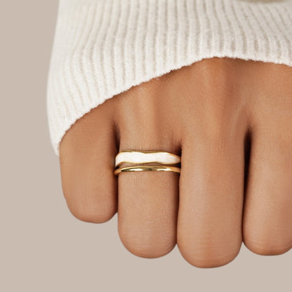 The Sahara – Women's Layered Gold Ring | Huna Signatures