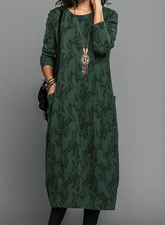 The Amara – Women's Long Sleeve Midi Dress | Huna