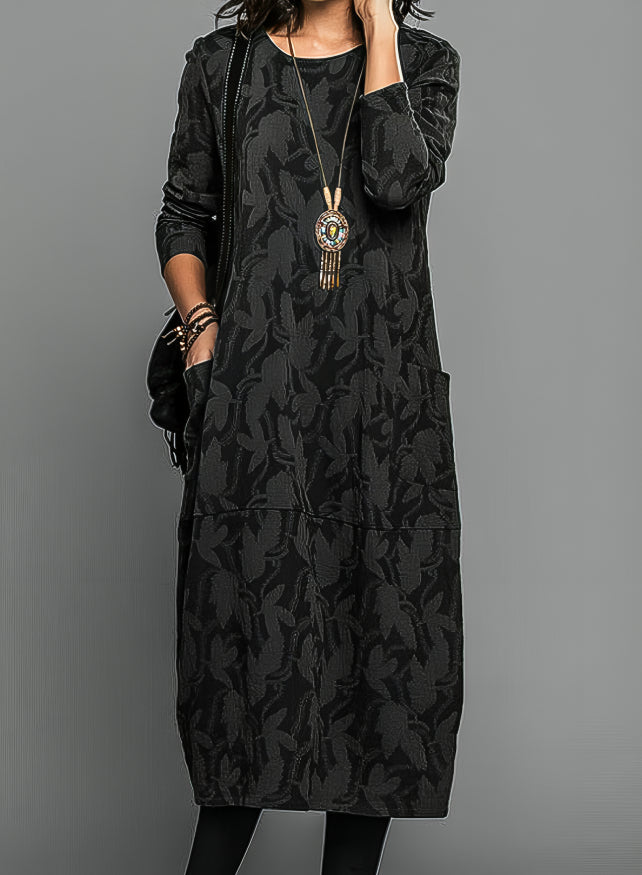 The Amara – Women's Long Sleeve Midi Dress | Huna