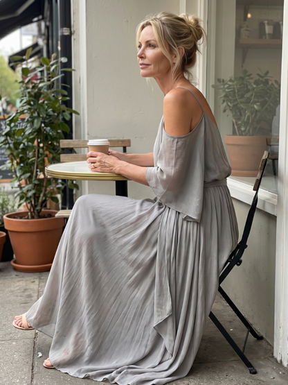 Women's Two Piece Set – Cold Shoulder & Wide Leg Co-ord | The Marisol | Huna