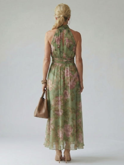 Mirelle – Women's Floral Halter Midi Dress | Huna