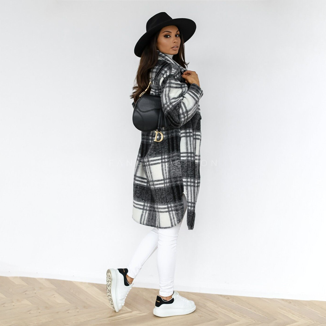 Women's Plaid Shacket UK – Oversized Chest Pockets | The Idris | Huna