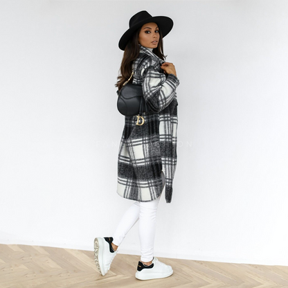 Women's Plaid Shacket UK – Oversized Chest Pockets | The Idris | Huna