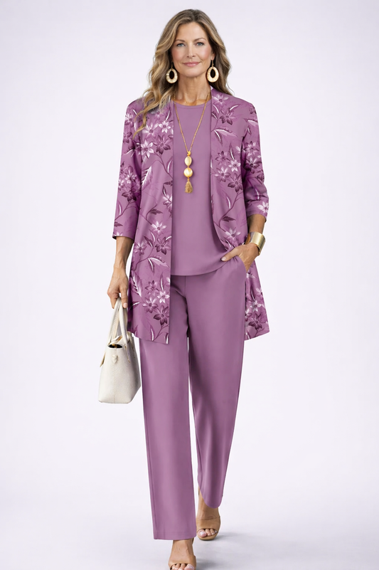 Women's 3 Piece Set UK – Rich Purple | The Pauline | Huna