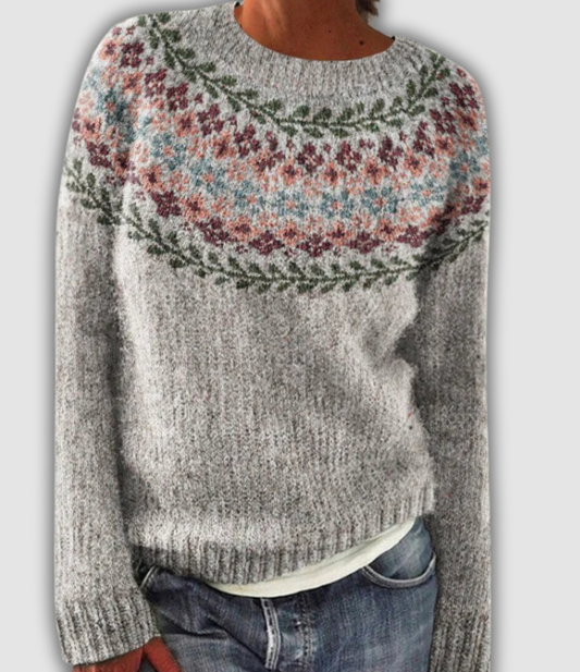 Women's Retro Nordic Sweater UK – Multicolor Soft Fabric | The Freya | Huna
