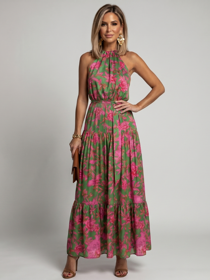 Rowen – Women's Draped Halter Midi Dress | Huna