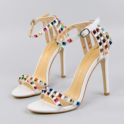 Women's Studded Heels – Patent Rock Glam | The Vera | Huna