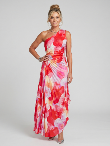 Taya – Women's One Shoulder Midi Dress | Huna