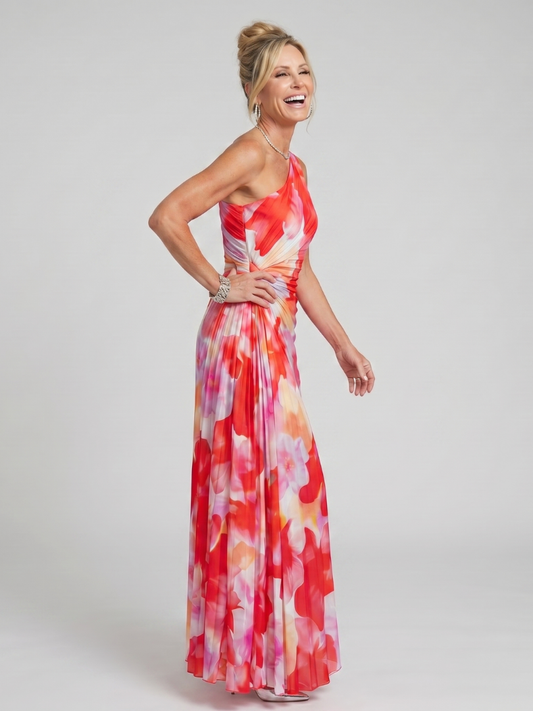 Taya – Women's One Shoulder Midi Dress | Huna