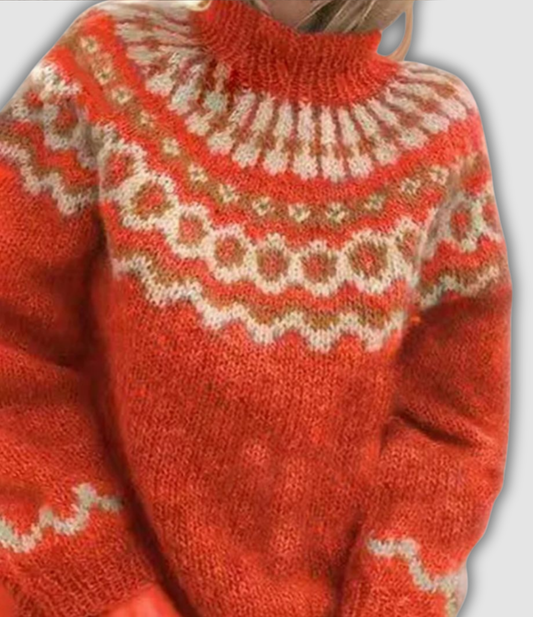 Women's Turtleneck Sweater UK – Retro Cotton Wool Blend | The Margella | Huna
