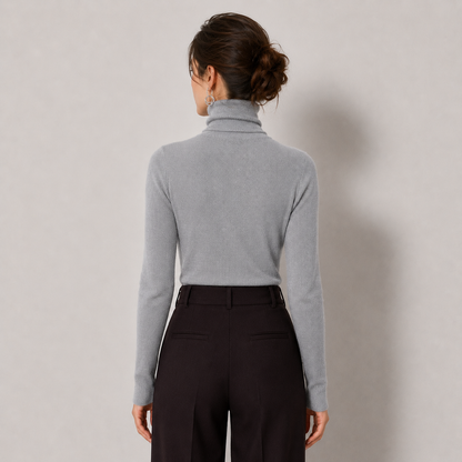 Women's Cashmere Look Turtleneck Lightweight Warm Knit Pullover 3