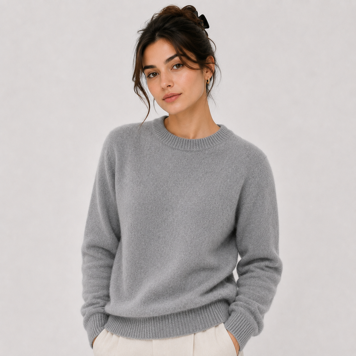 Women's Classic Cashmere-Feel Sweater UK – Lightweight Warm Knitwear | The Delyth | Huna