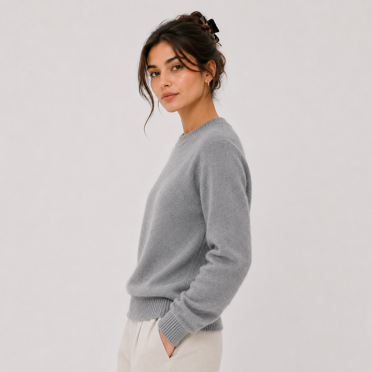 Women's Classic Cashmere-Feel Sweater UK – Lightweight Warm Knitwear | The Delyth | Huna