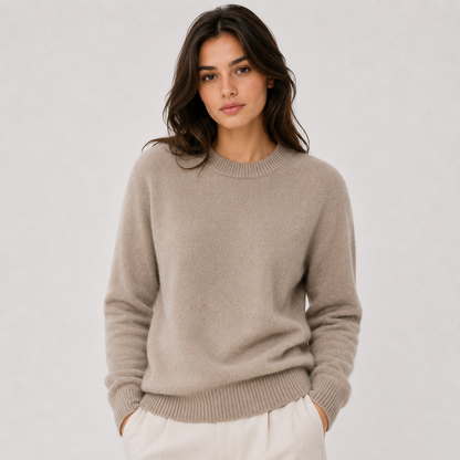 Women's Classic Cashmere-Feel Sweater UK – Lightweight Warm Knitwear | The Delyth | Huna