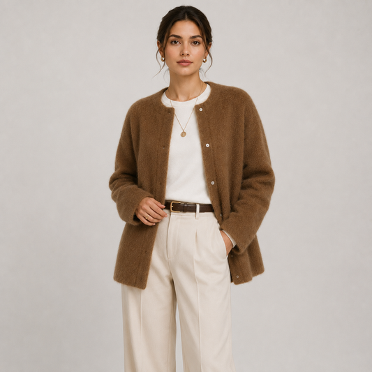 Women's Classic Knit Cardigan UK – Refined Warm Heritage Style | The Undine | Huna