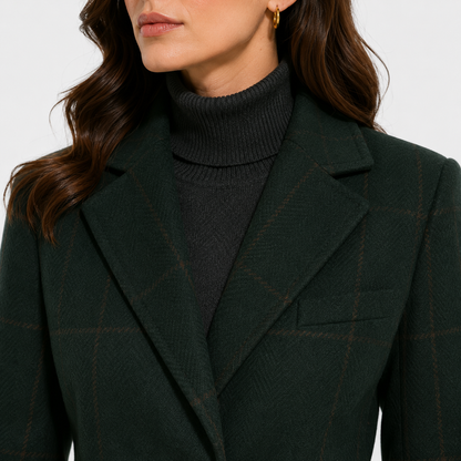 Women's Classic Tweed Coat Comfortable Plaid Everyday Outerwear 2