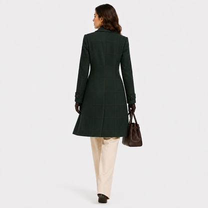 Women's Classic Tweed Coat Comfortable Plaid Everyday Outerwear 3