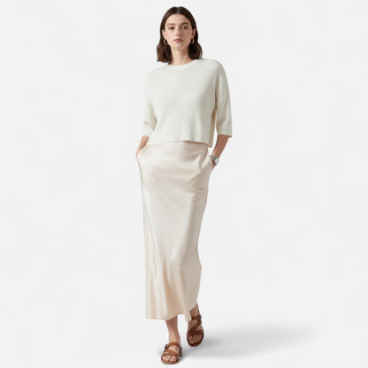 Women's Old Money Silk Skirt 2