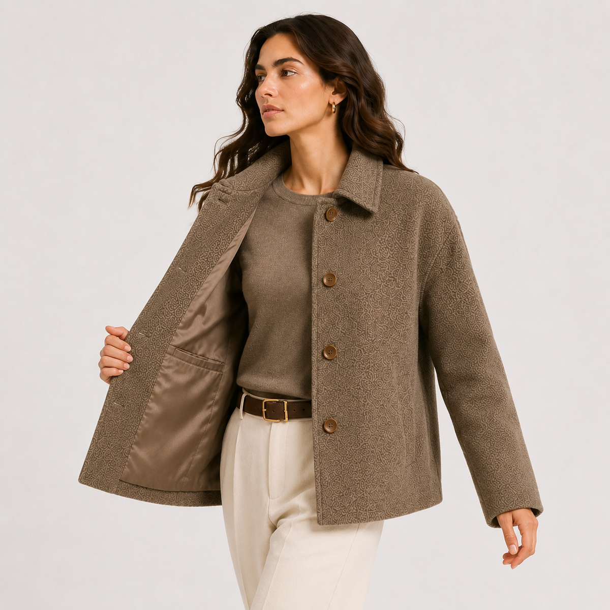 Women's Button Front Jacket UK – Relaxed Fit Fall Winter | The Lior | Huna