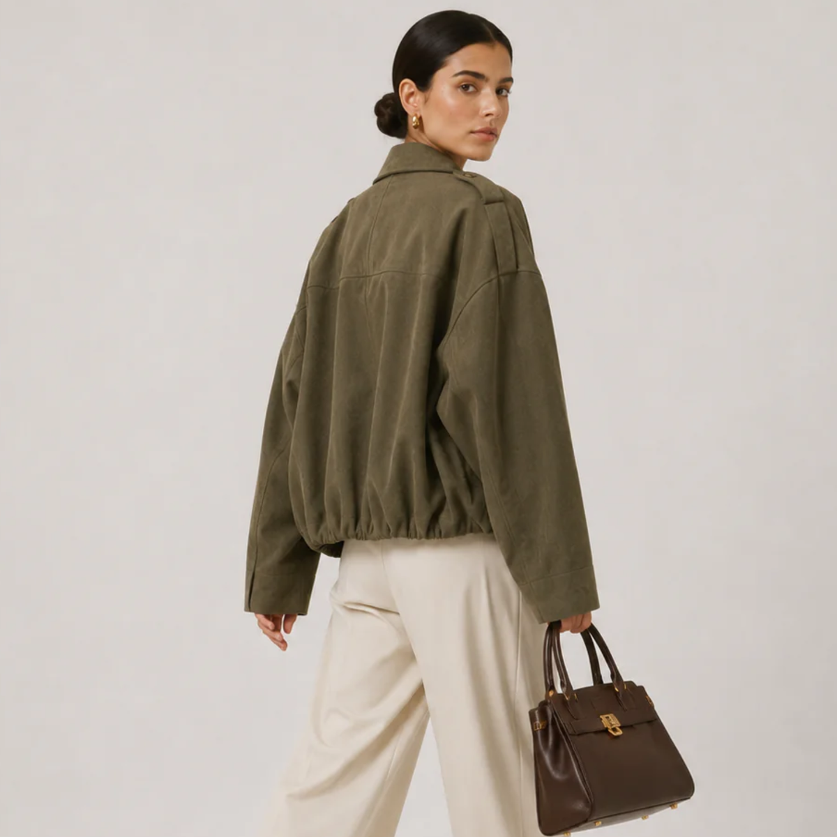 Women's Suede Jacket UK – Relaxed Fit Timeless Refined | The Tamsin | Huna