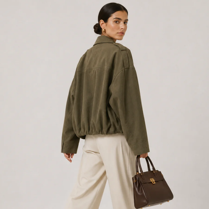 Women's Suede Jacket UK – Relaxed Fit Timeless Refined | The Tamsin | Huna
