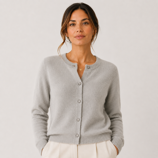 Women's Soft Knit Cardigan UK – Classic Button Front | The Bryony | Huna