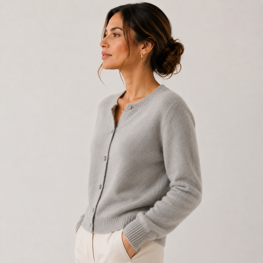 Women's Soft Knit Cardigan UK – Classic Button Front | The Bryony | Huna