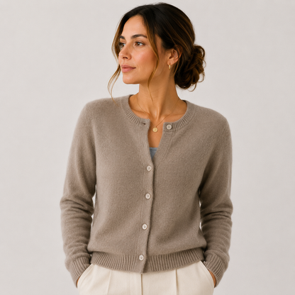 Women's Soft Knit Cardigan UK – Classic Button Front | The Bryony | Huna