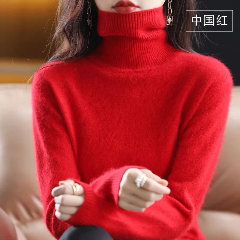 Women's Soft Knit Sweater UK – Chic High Neck Tailored | The Selwyn | Huna
