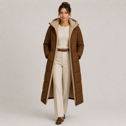 Women's Warm Long Hooded Winter Coat with Plush Lining 7