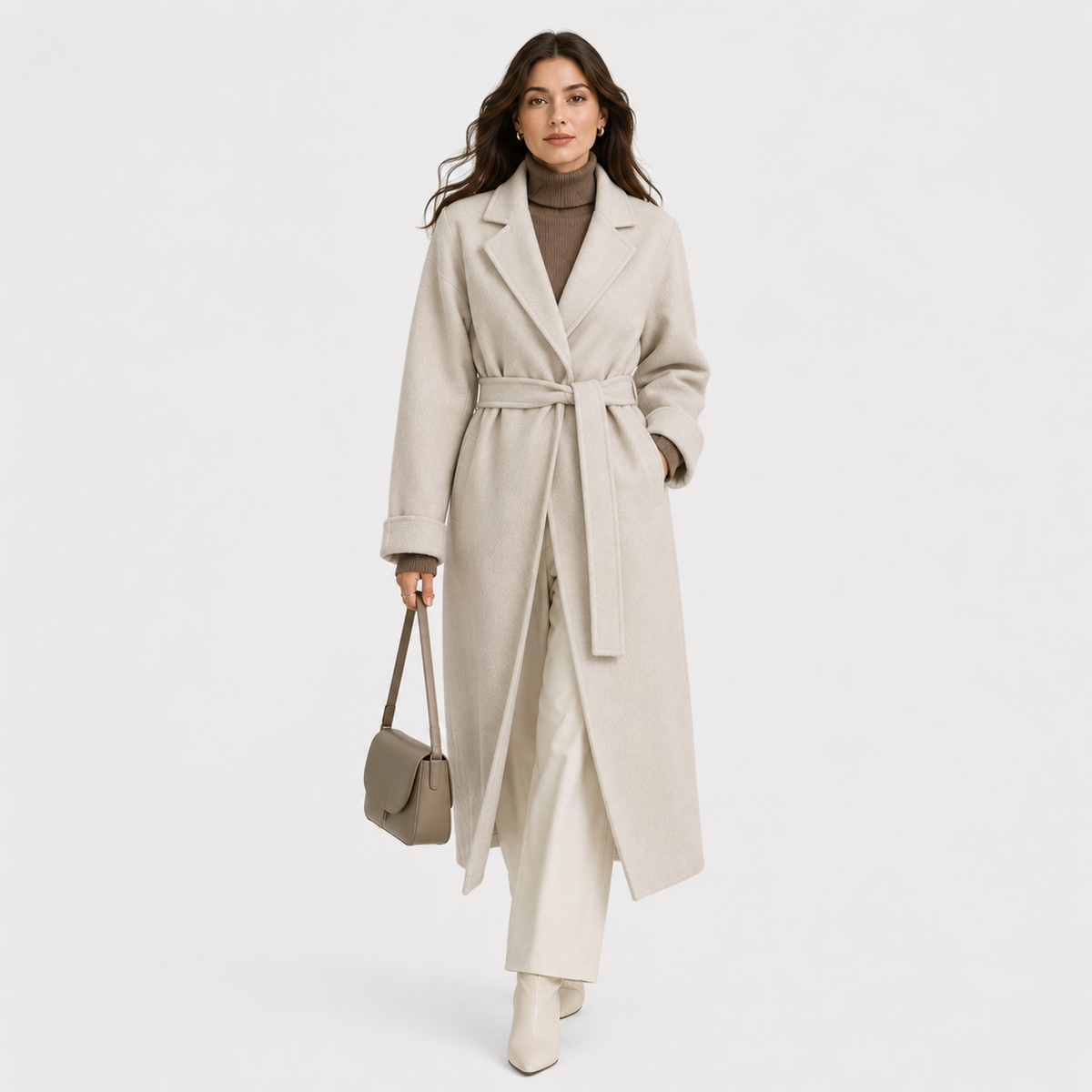 Women's Wrap Coat with Belt UK – Classic Cold Weather | The Kessia | Huna